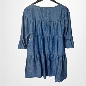 Robert Louis Tiered Light Weight Denim Dress with two side pockets Size: Medium